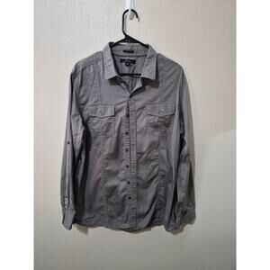 Marc Anthony Slim Fit Gray Long Sleeve Button Down Shirt Men's XL